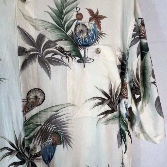 Croft & Barrow Short Sleeve Button Front Men's Shirt Tropical Drinking Size XL - Picture 5 of 9